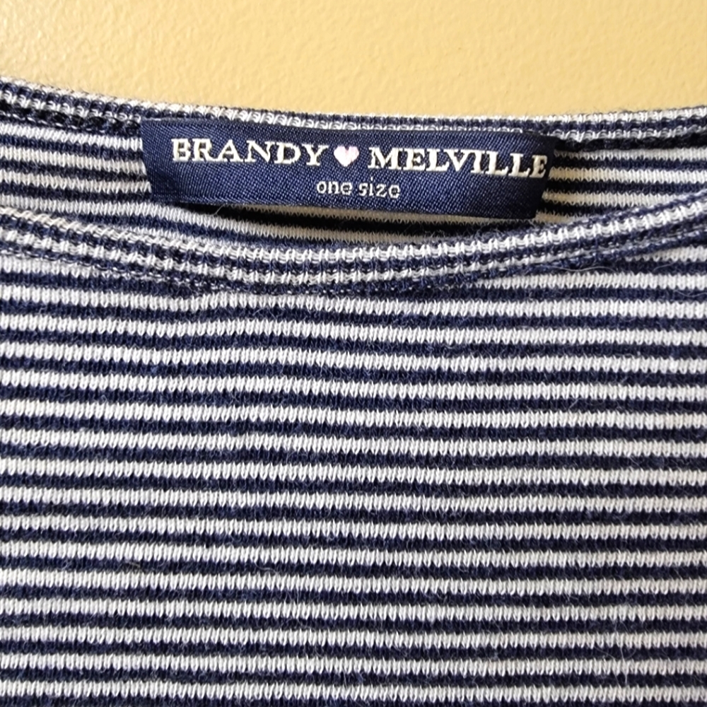 Brandy Melville Nautical Stripe Crop Top - Picture 2 of 4